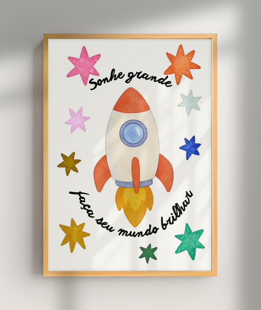 Espaço com estrelas coloridas (sonhe grande, faça o mundo brilhar)