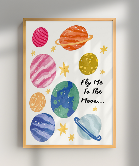 Planetas coloridos com estrelas