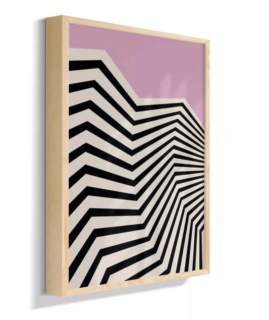 Padrão Moderno listras preto e branco com rosa