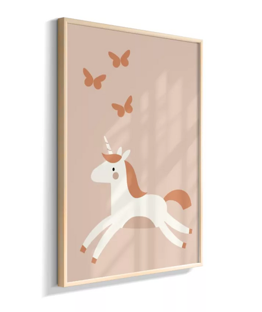 Unicórnio boho (fundo rose)