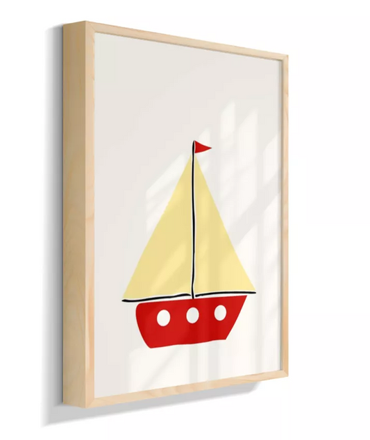 Barco a vela vermelho