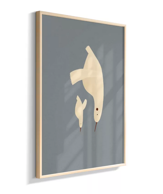 Gaivotas - mãe e filhote (marrom com bege)