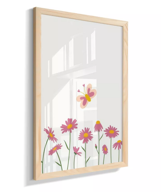 Borboleta rosa no jardim