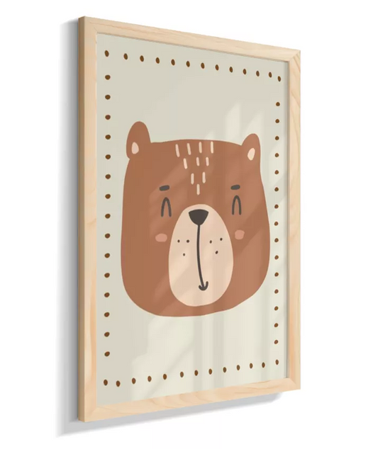 Urso na moldura com detalhes (boho)