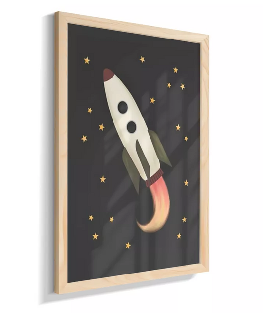 Foguete com estrelas (fundo preto)