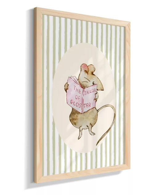 Ratinho travesso (fundo com listras verde)