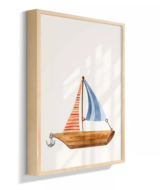 Barco a vela nautico com ancora