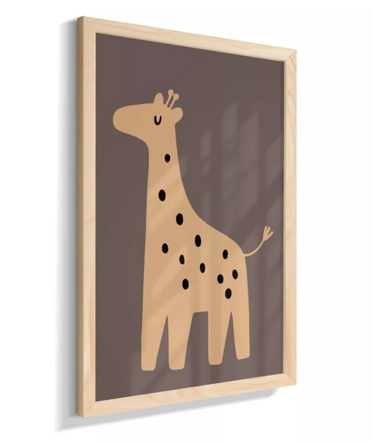 Girafa no fundo marrom (boho)