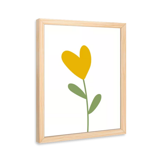 Flor amarela coração