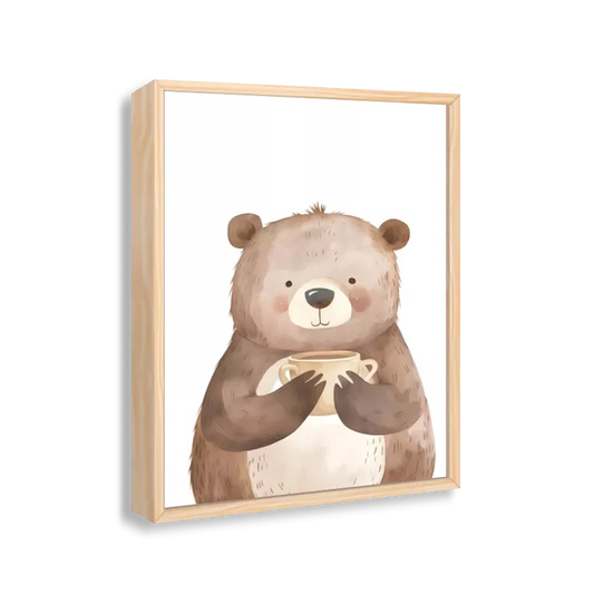 Urso Tomando Café (aquarela)