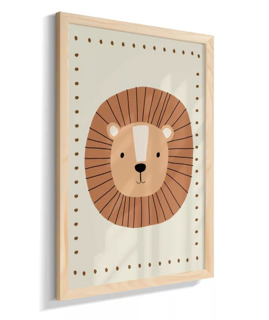 Leão na moldura com detalhes (boho)