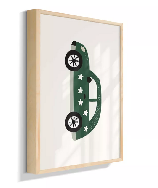 Carro verde com estrelas