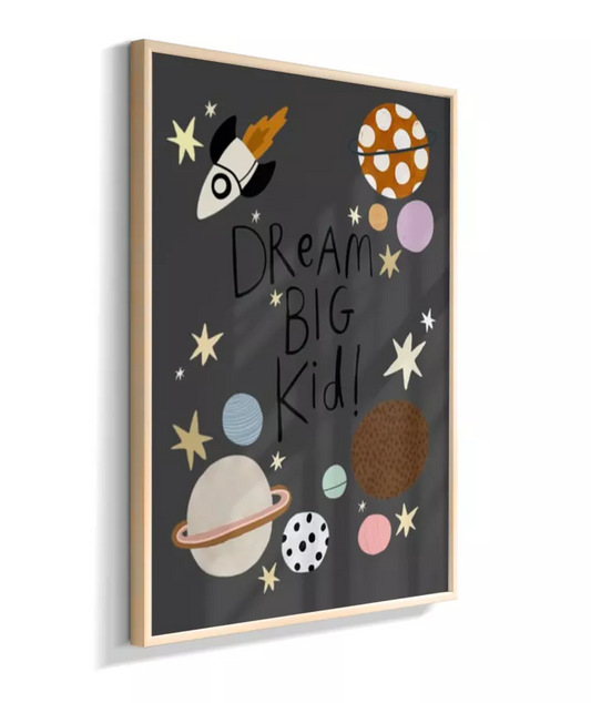 Dream big - Planetas, foquete (fundo preto)