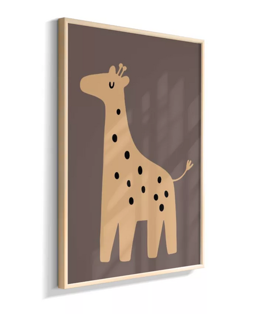 Girafa no fundo marrom (boho)