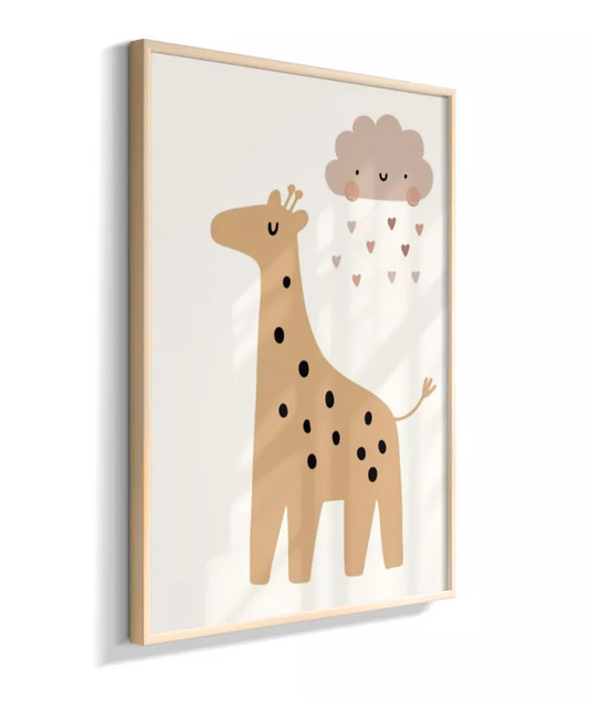 Girafa com nuvem do corações (boho)