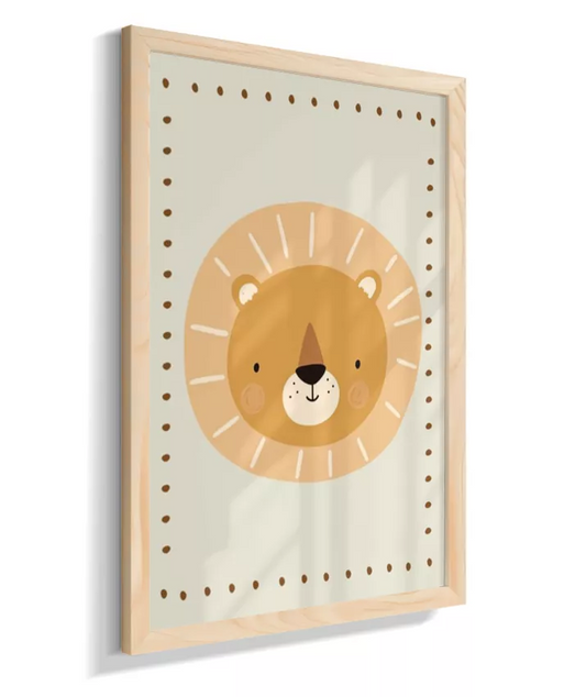 Leão na moldura com detalhes (boho)