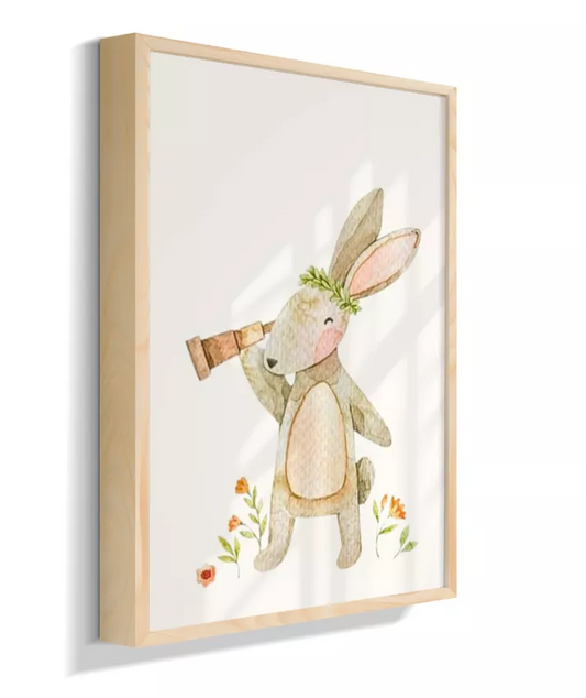 Coelho no jardim com luneta