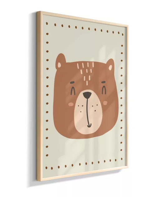 Urso na moldura com detalhes (boho)