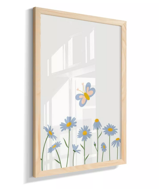 Borboleta azul no jardim azul