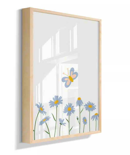 Borboleta azul no jardim azul