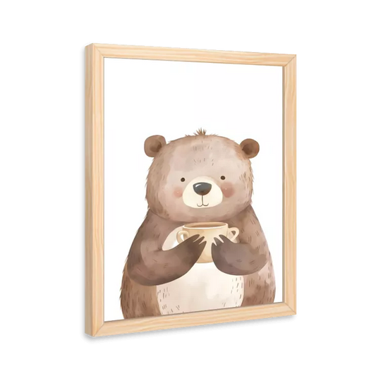 Urso Tomando Café (aquarela)