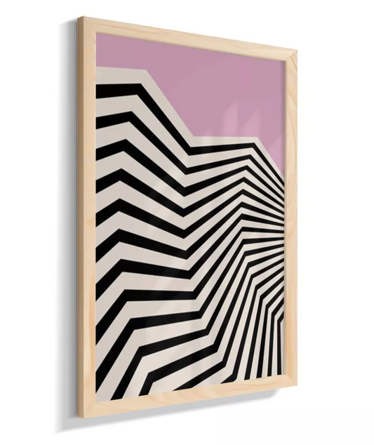 Padrão Moderno listras preto e branco com rosa