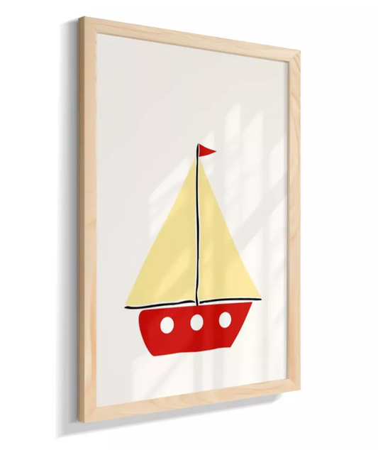 Barco a vela vermelho