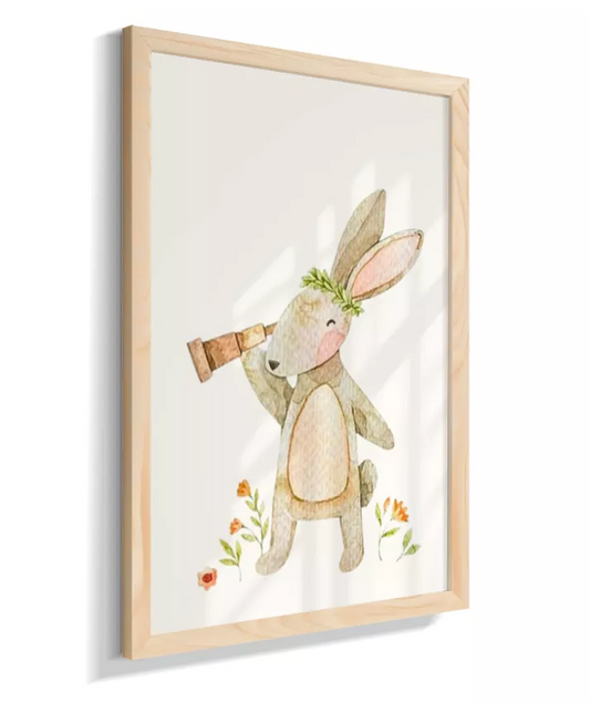 Coelho no jardim com luneta