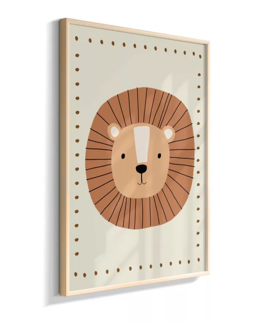 Leão na moldura com detalhes (boho)