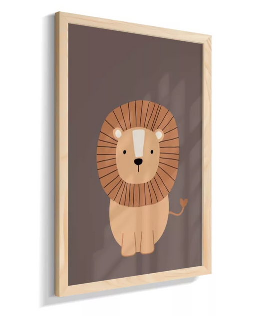 Leão no fundo marrom (boho)