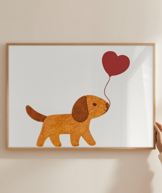 Cachorro com coração (horizontal)