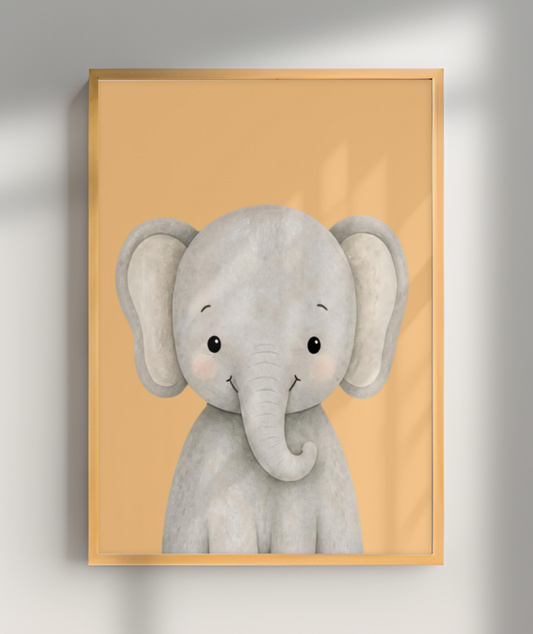 Elefante perfil (fundo amarelo)