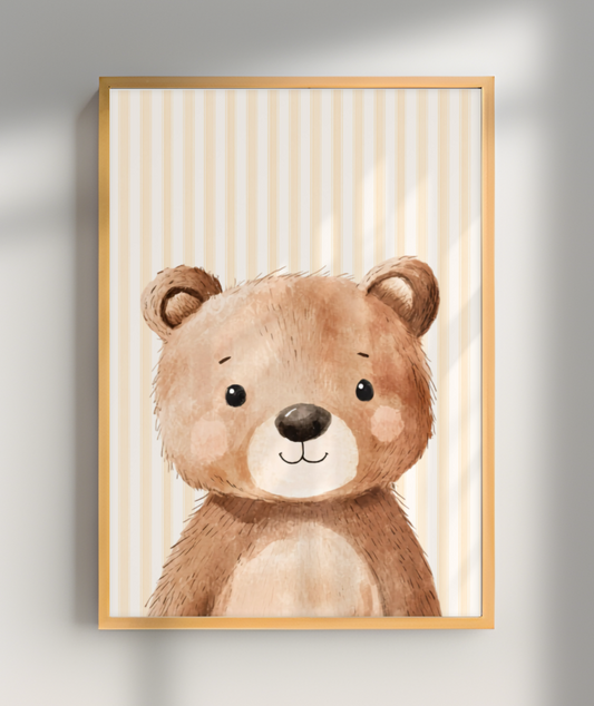 Urso perfil (fundo listrado)
