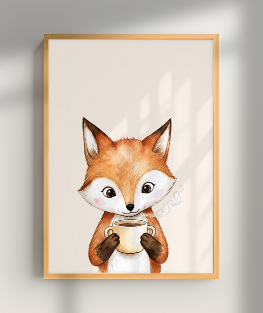 Raposa com café