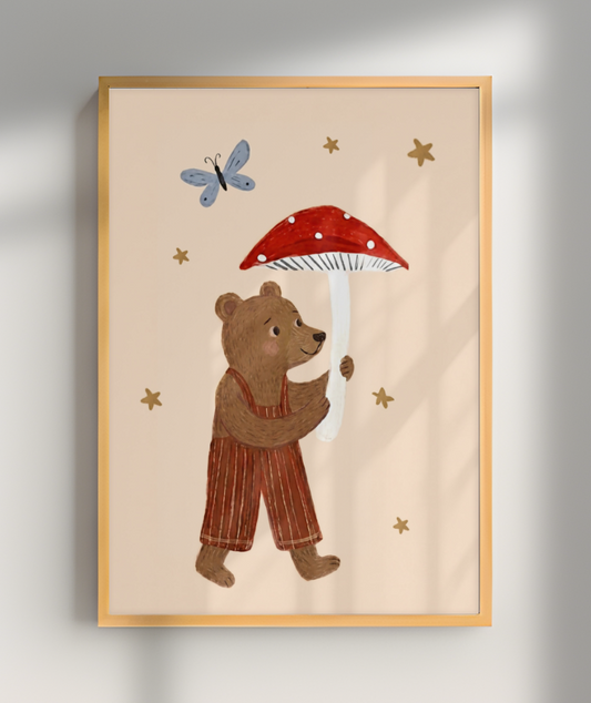 Urso com cogumelo
