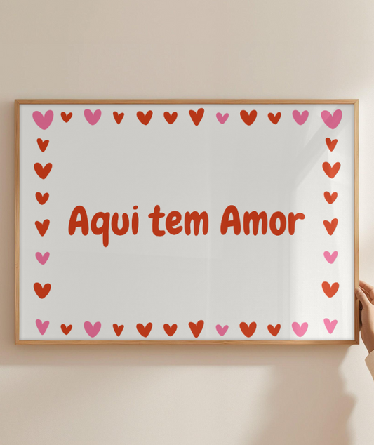 Aqui tem amor (coração) horizontal