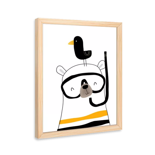 Urso listrado mergulhador