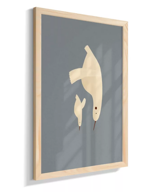 Gaivotas - mãe e filhote (marrom com bege)