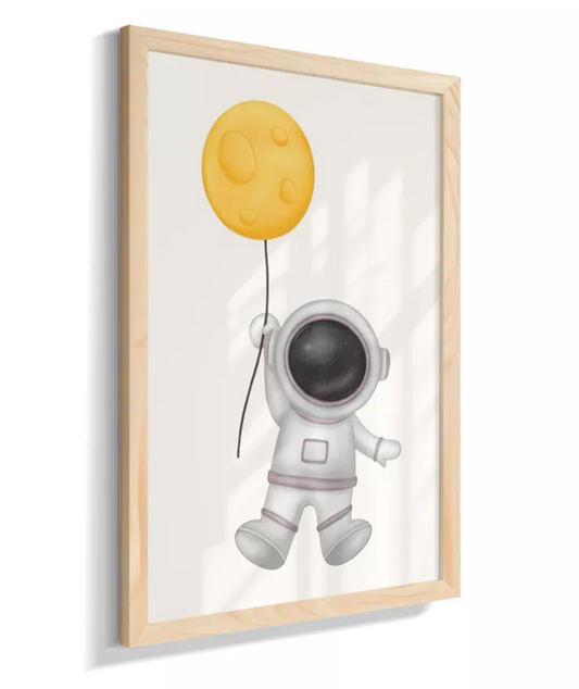 Astronauta com balão da lua (neutro)