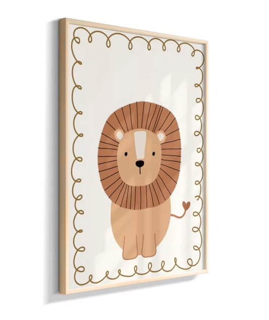 Leão com moldura desenhada (boho)