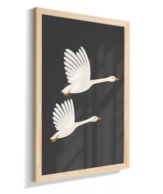 Gansas voando (fundo preto)