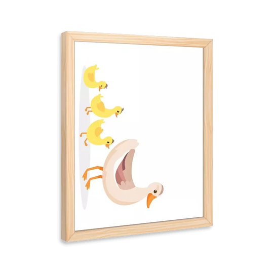 Mamãe pata e seus filhotes