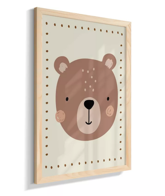 Urso na moldura com detalhes (boho)