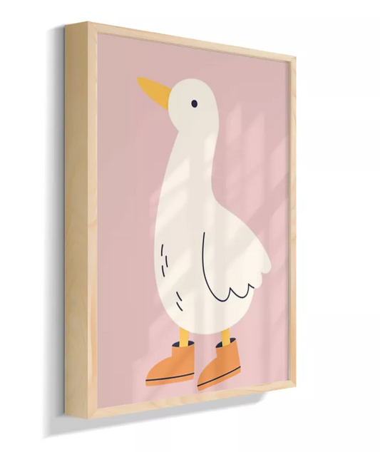 Pato com galocha (fundo rosa)