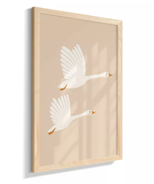 Gansas voando (fundo bege)