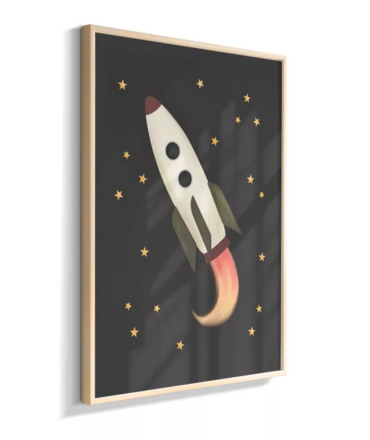 Foguete com estrelas (fundo preto)