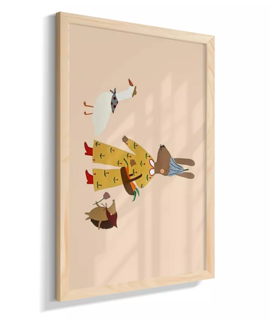 Amigos lúdicos (pato, coelho e porco espinho) horizontal