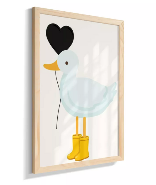 Pato com galocha (amore) com balão coração