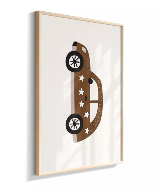 Carro marrom com estrelas