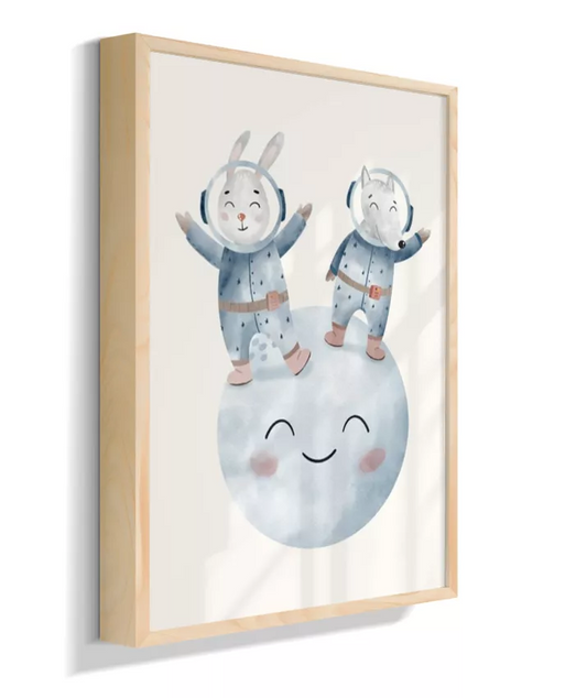 Coelho e lobo astronautas (neutro)